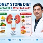 Doctor explaining kidney stone prevention diet and follow-up care to a patient