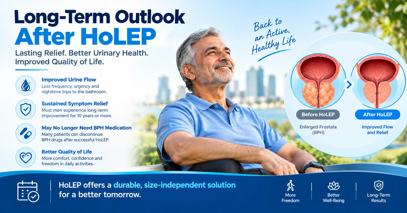 HoLEP treatment for large prostate showing laser prostate surgery and benefits for enlarged prostate