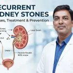 Recurrent kidney stones showing causes, RIRS treatment and prevention